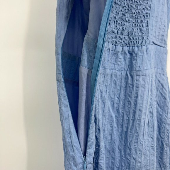 Sage The Label Dress Infinity Mini Blue Striped Sleeveless Ruffle - Picture 12 of 12